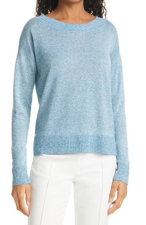 Linen Blend Boat Neck Sweater