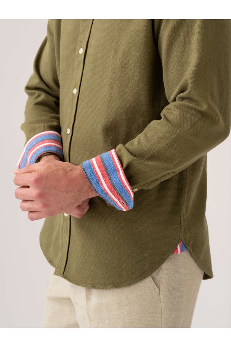 Brushed Cotton Long Sleeve Shirt, Alternate, color, Olive