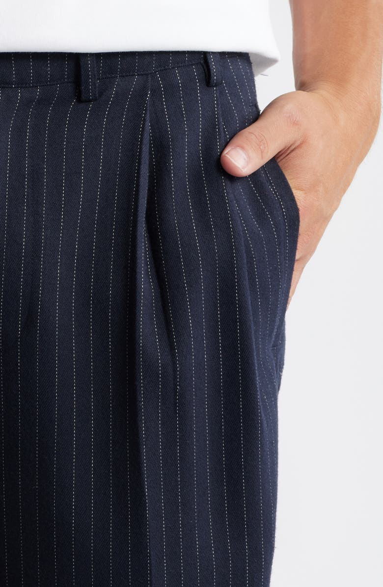 KROST Stripe Pleated Twill Pants, Alternate, color, Dark Navy