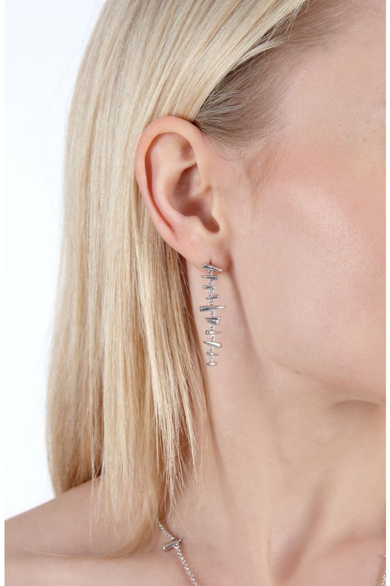 Shard Drop Earrings, Alternate, color, Sterling Silver
