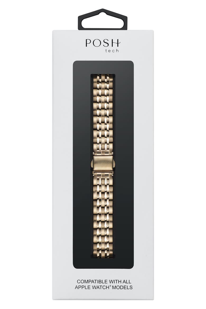 Rainey Skinny Stainless Steel Apple Watch® Watchband, Alternate, color, GOLD