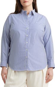 Lauren Ralph Lauren Stripe Easy Care Cotton Button-Up Shirt