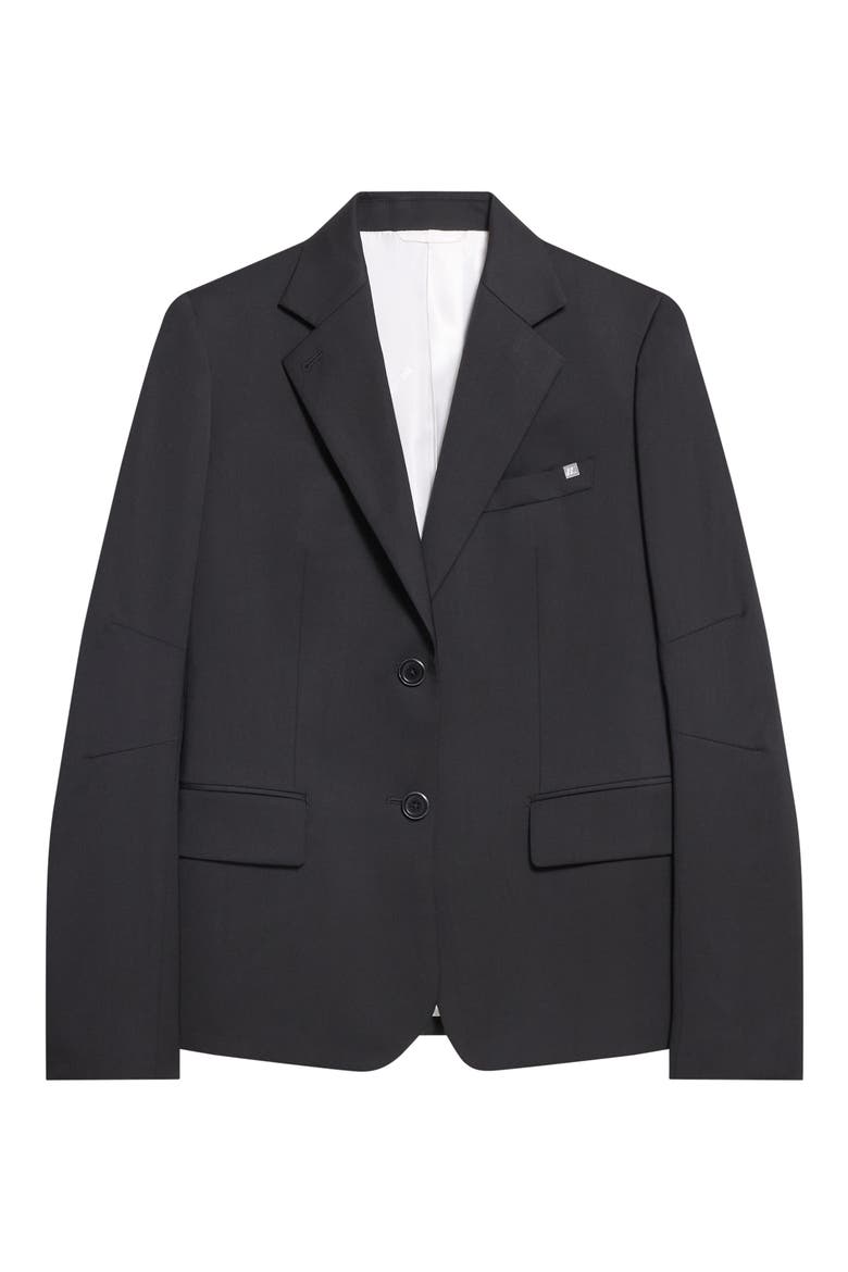 Curve Single Breasted Virgin Wool Blazer, Alternate, color, BLACK - 001