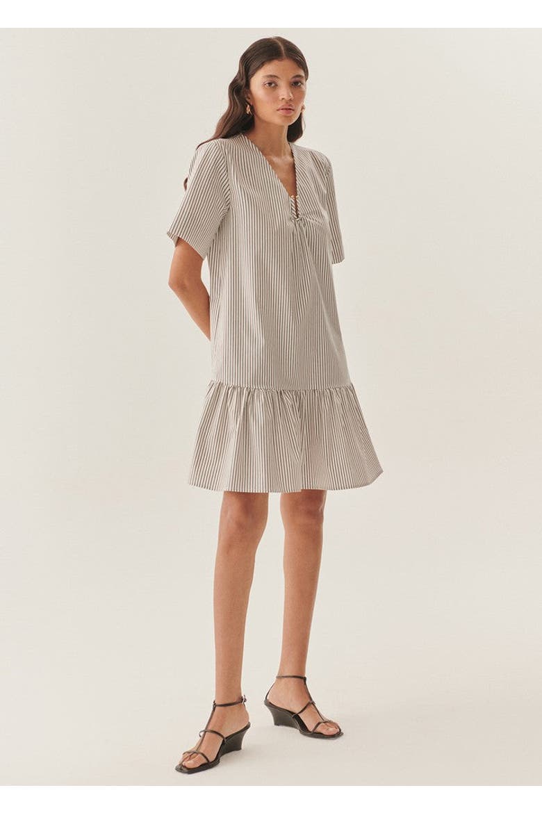 Jane Mini Dress, Alternate, color, BLACK-WHITE