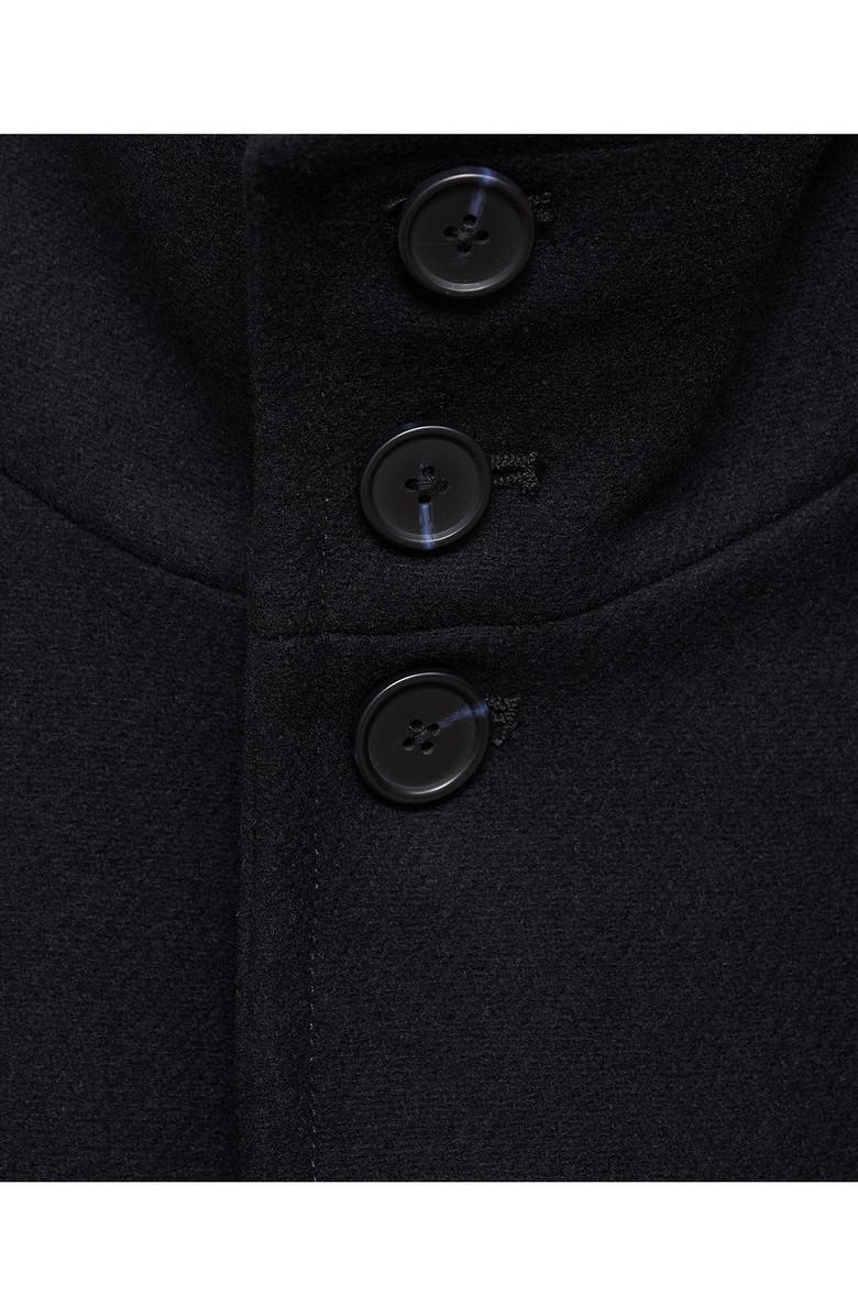MANGO Wool Blend Funnel Neck Coat, Alternate, color, Navy