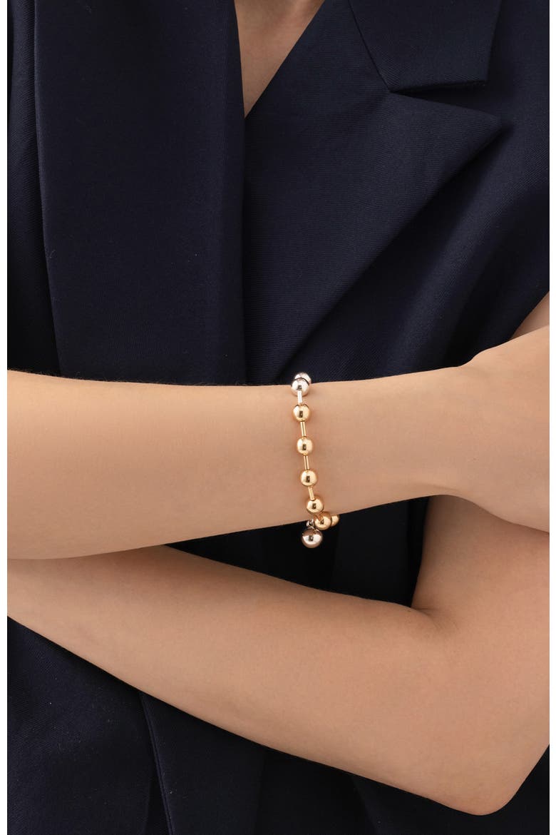 Celeste Faux Pearl & Bead Bracelet, Alternate, color, TWO-TONE