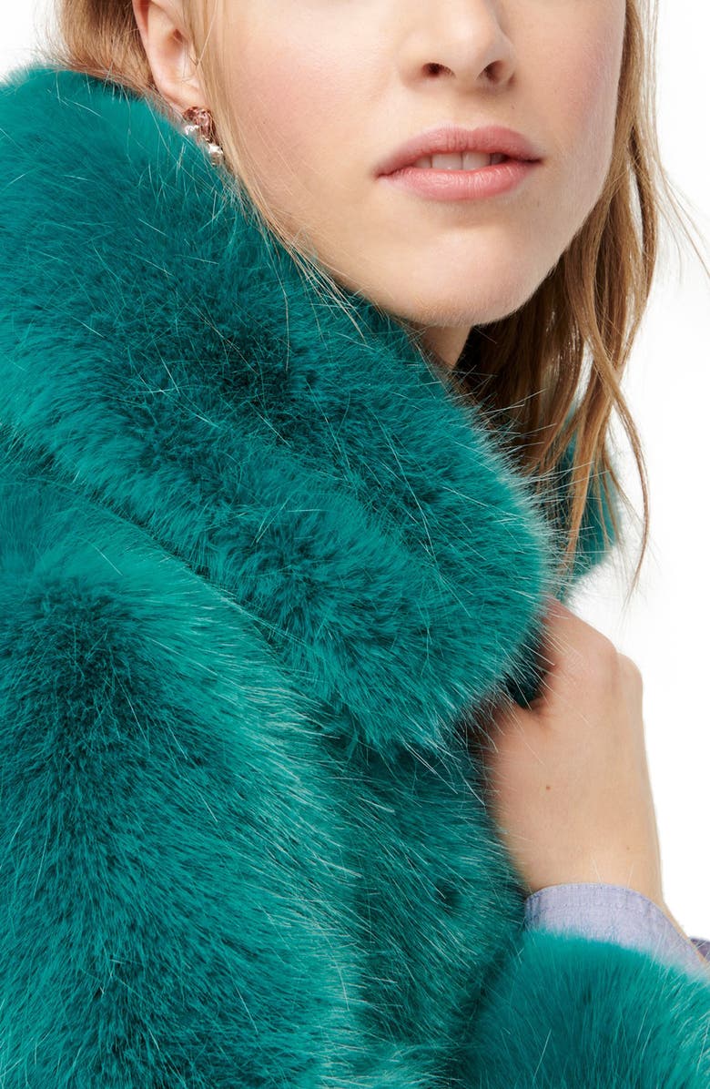 J.Crew Collection Faux Fur Coat, Alternate, color,