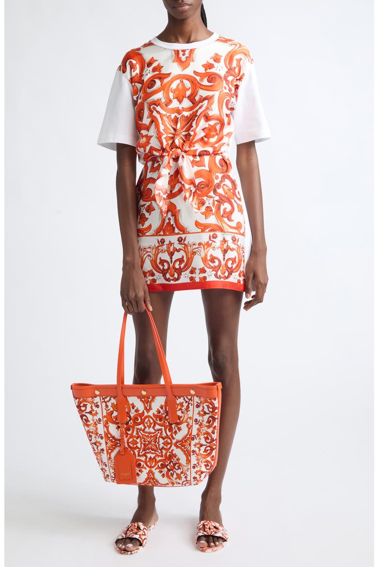 Majolica Cotton Jersey T-Shirt Dress, Alternate, color, S9000 VARIANTE ABBINATA