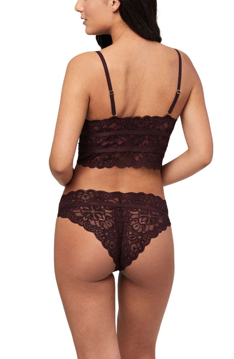 Fleur't Lace Longline Bralette & Brazilian Panties Set, Alternate, color,