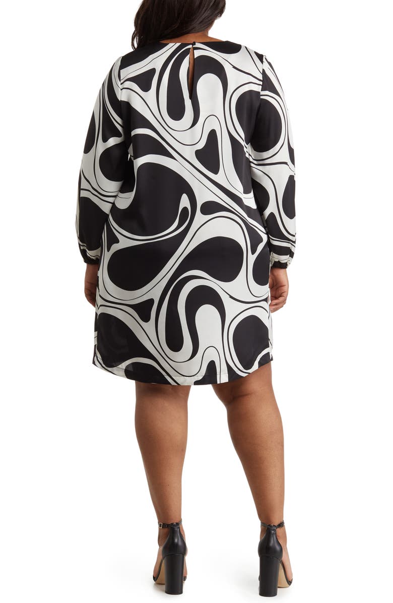 BY DESIGN Bree Long Sleeve Shift Dress, Alternate, color, Swirl Girl