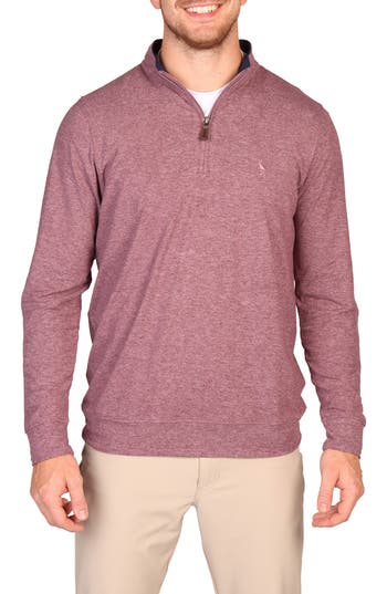 Tailorbyrd Brushed Mélange Quarter Zip Pullover In Purple