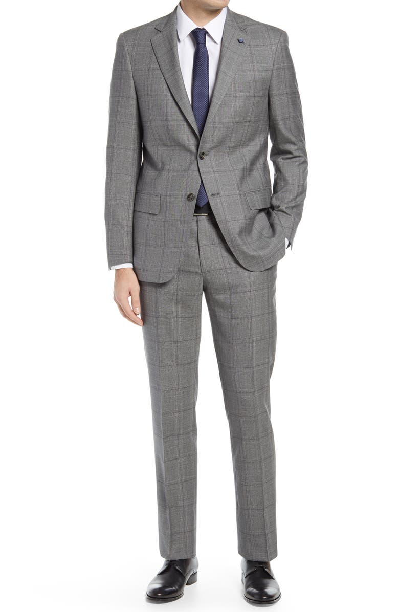 Hart Schaffner Marx New York Plaid Windowpane Plaid Suit, Main, color, 