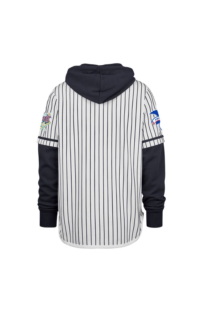 '47 Men's '47 White Milwaukee Brewers Pinstripe Double Header Pullover Hoodie, Alternate, color, White