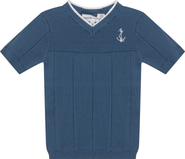 Charlotte & George Anchor Embroidered V-Neck T Shirt
