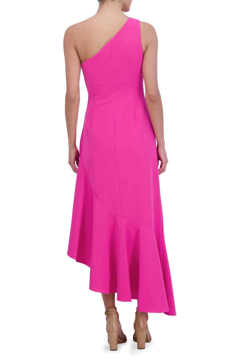 One-Shoulder Midi Cocktail Dress, Alternate, color, PINK