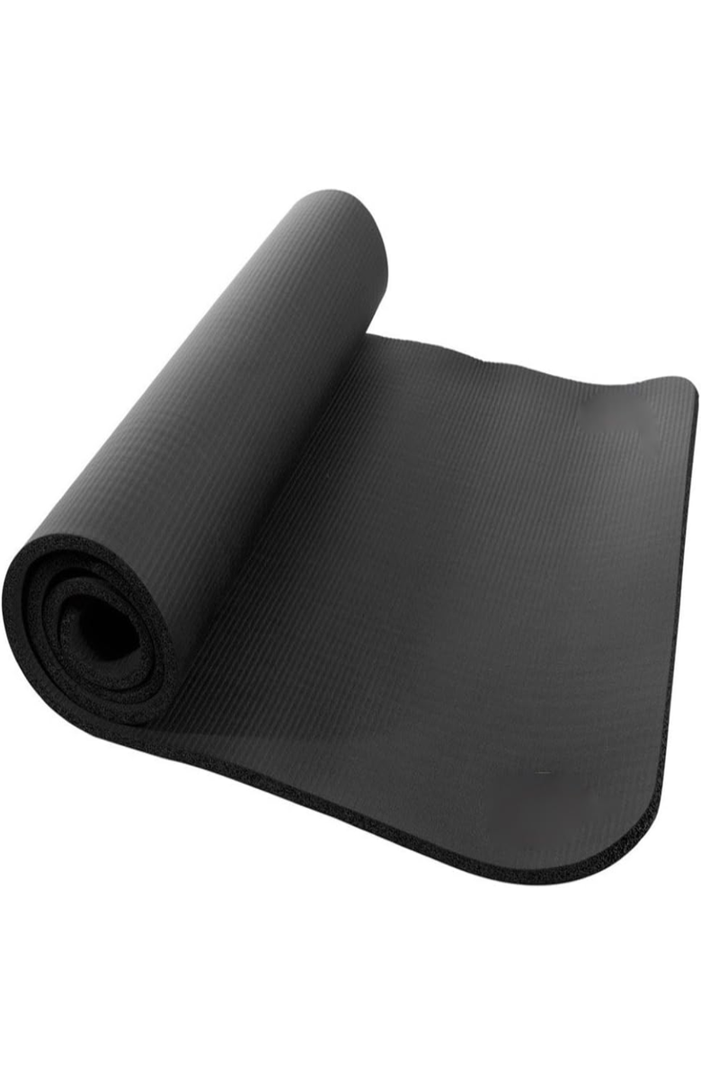 Power Systems Premium Club Mat - Durable, Cushioned & Easy-Clean Fitness Mat, Main, color, Black