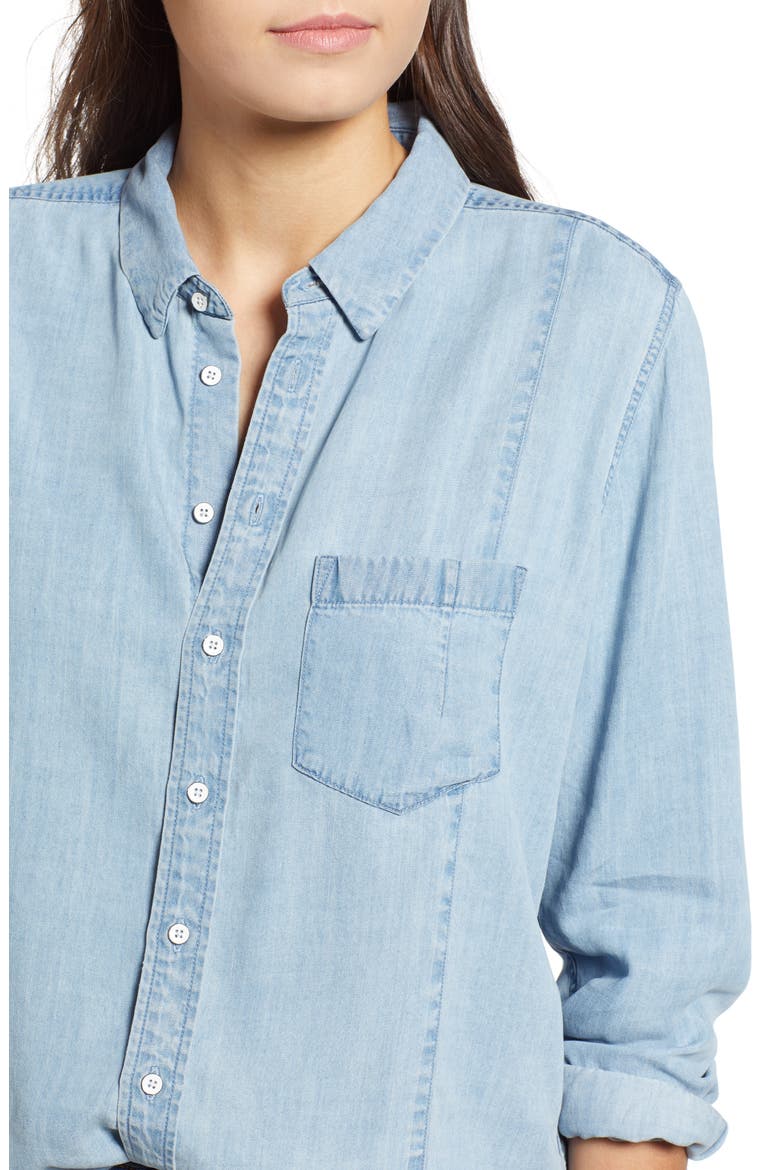 Nassau & Manhattan Chambray Shirt, Alternate, color, MID WASH