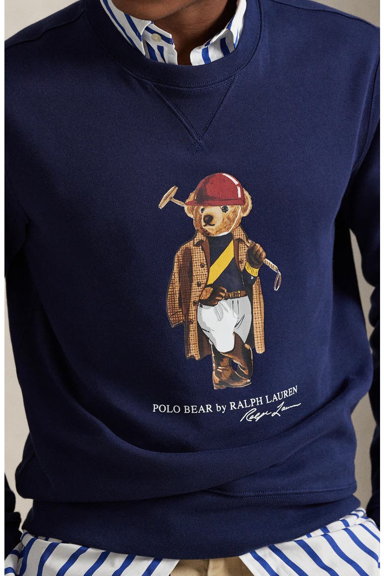 Polo Bear Fleece Graphic Sweatshirt, Alternate, color, NEWPORT NAVY-SOCIETY BEAR