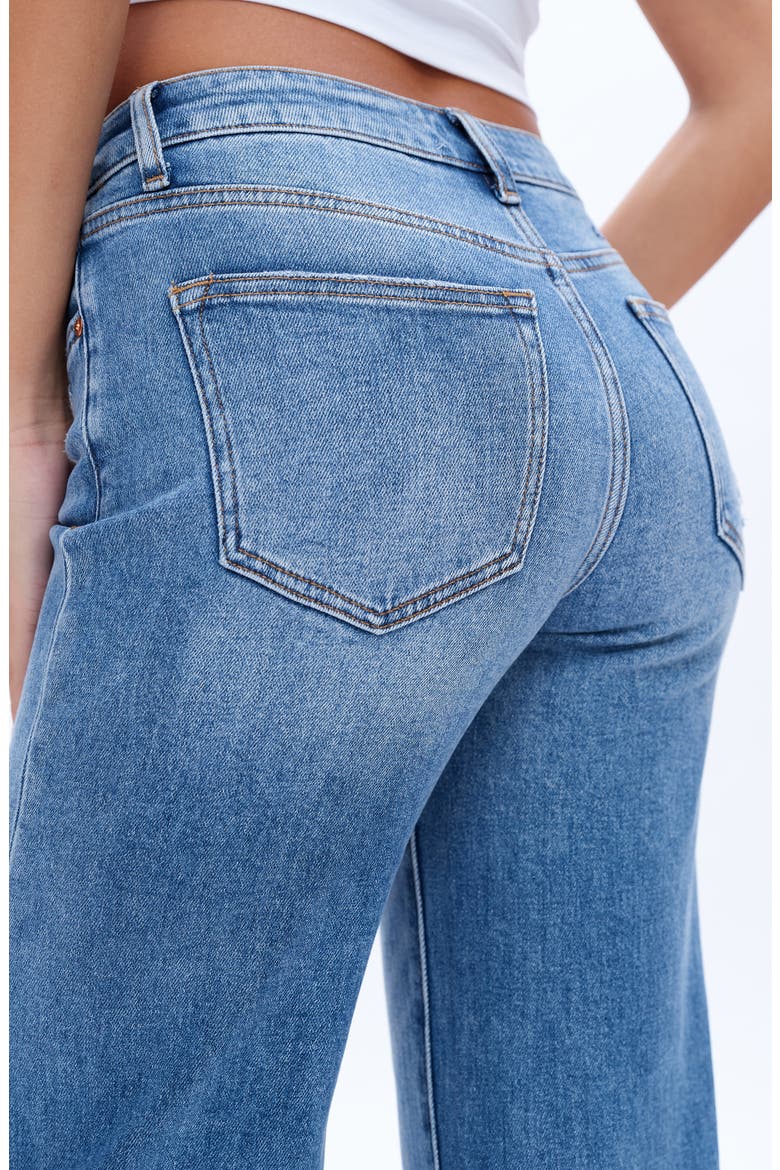 High Waist Distressed Wide Leg Jeans, Alternate, color, MEDIUM BLUE