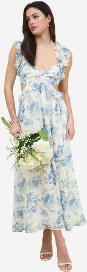 Ruffle Cutout Maxi Sundress