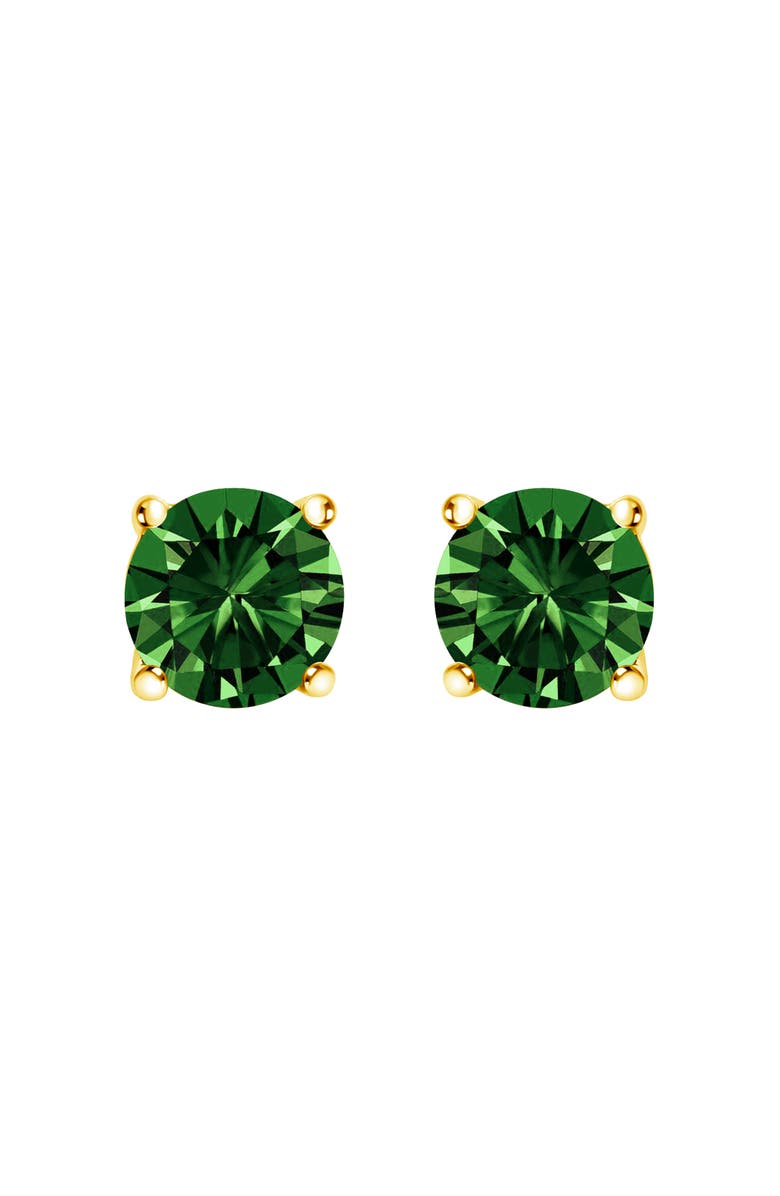 Haus of Brilliance 14K Gold 1/2 Cttw Lab Grown Green Diamond Classic Solitaire Stud Earrings, Main, color, Yellow Gold