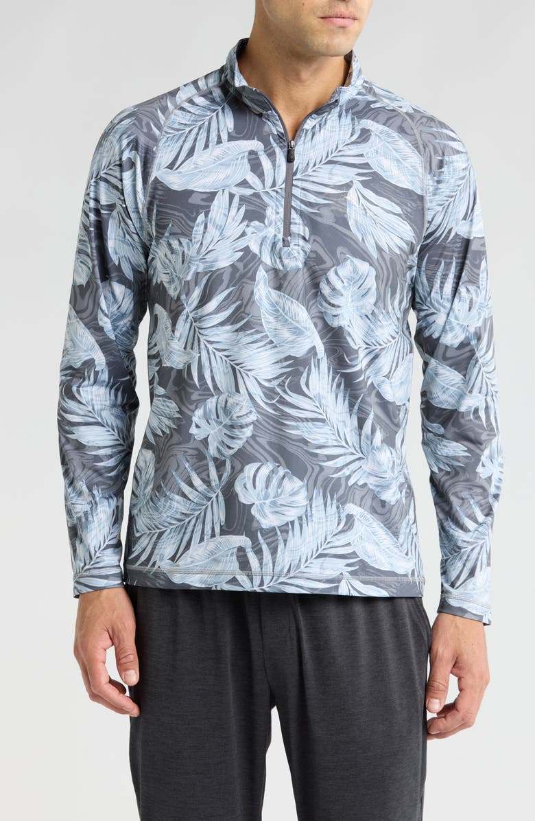 Tommy Bahama Marbled Monsterra IslandZone<sup>®</sup> Half Zip Sweatshirt, Main, color, 