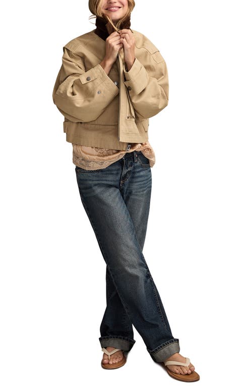 Lucky Brand Utility Crop Jacket In Brown