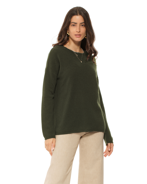 Lightweight Oversized Pure Cashmere Boatneck Sweater