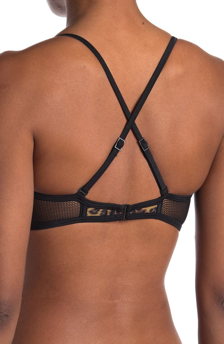 KENDALL + KYLIE Leopard Print Underwire Bikini Top, Alternate, color, 