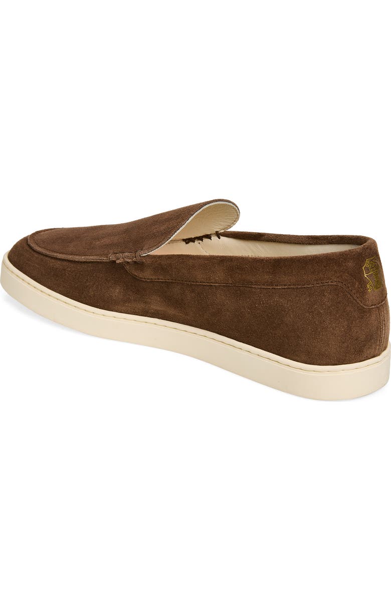 Brunello Cucinelli Chevron Embossed Suede Loafer, Alternate, color, Dark Brown