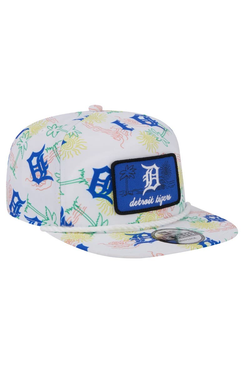 Men's New Era White Detroit Tigers Islander Golfer Snapback Hat, Alternate, color, White