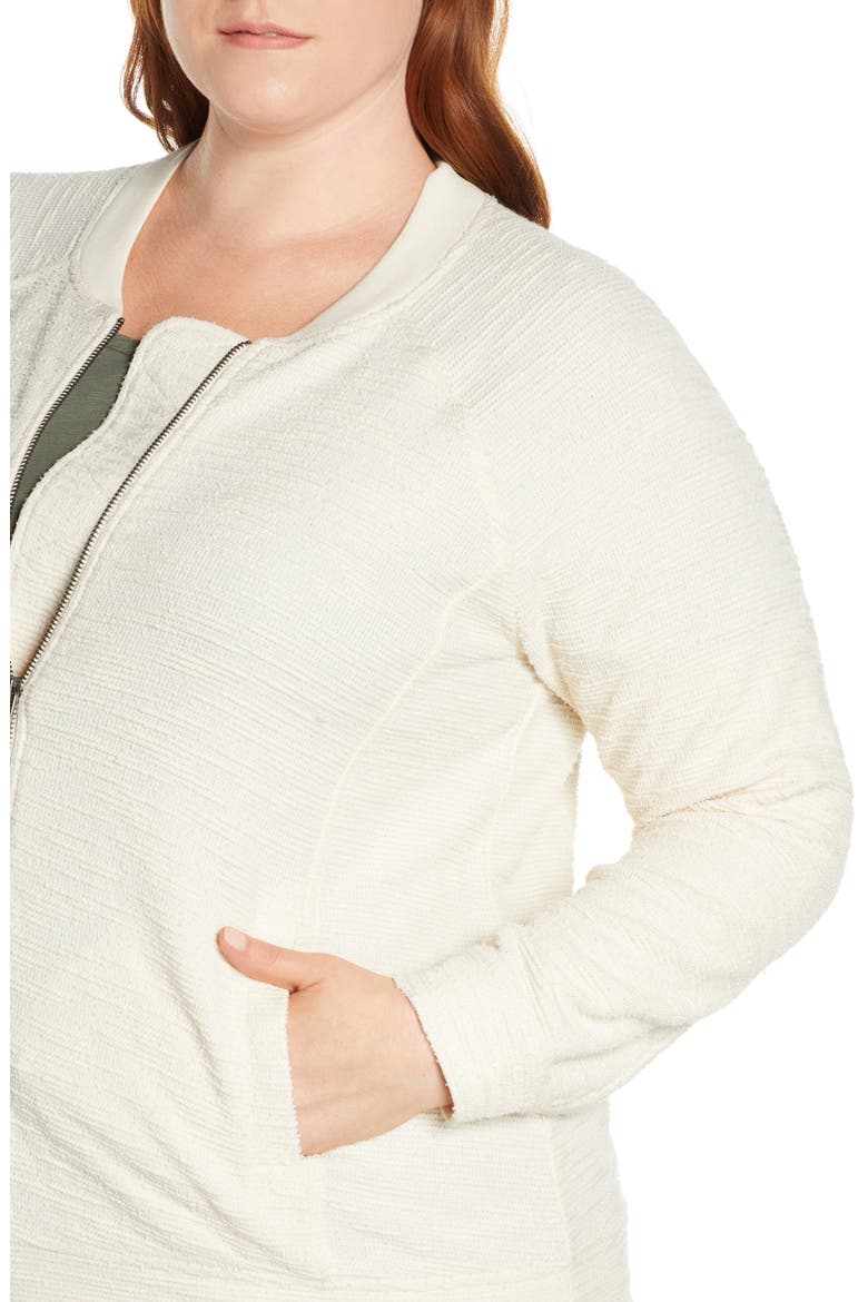 Knit Bomber Jacket, Alternate, color, IVORY SMOKE