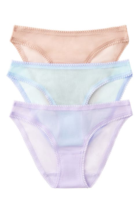 3-Pack Sheer Mesh Bikinis