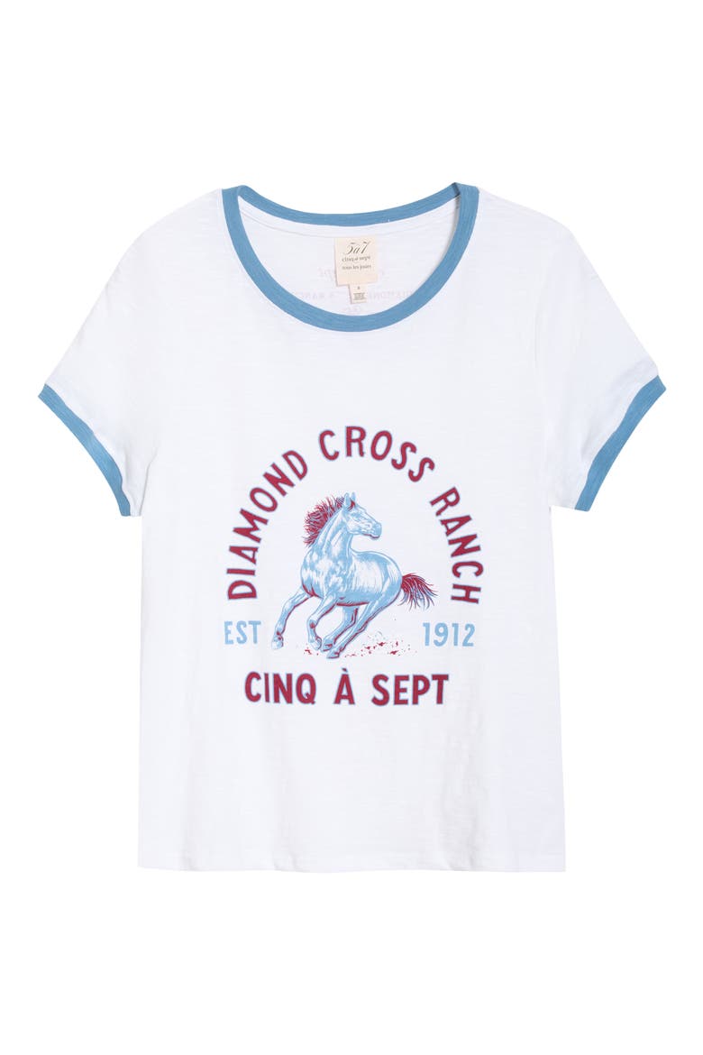 Diamond Cross Ranch Graphic Ringer T-Shirt, Alternate, color, WHITE MULTI