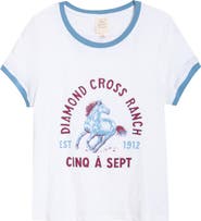 Cinq à Sept Diamond Cross Ranch Graphic Ringer T-Shirt