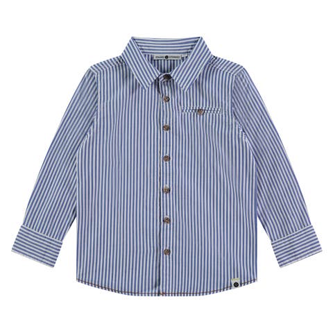 Pinstripe Button Up Long Sleeve Shirt