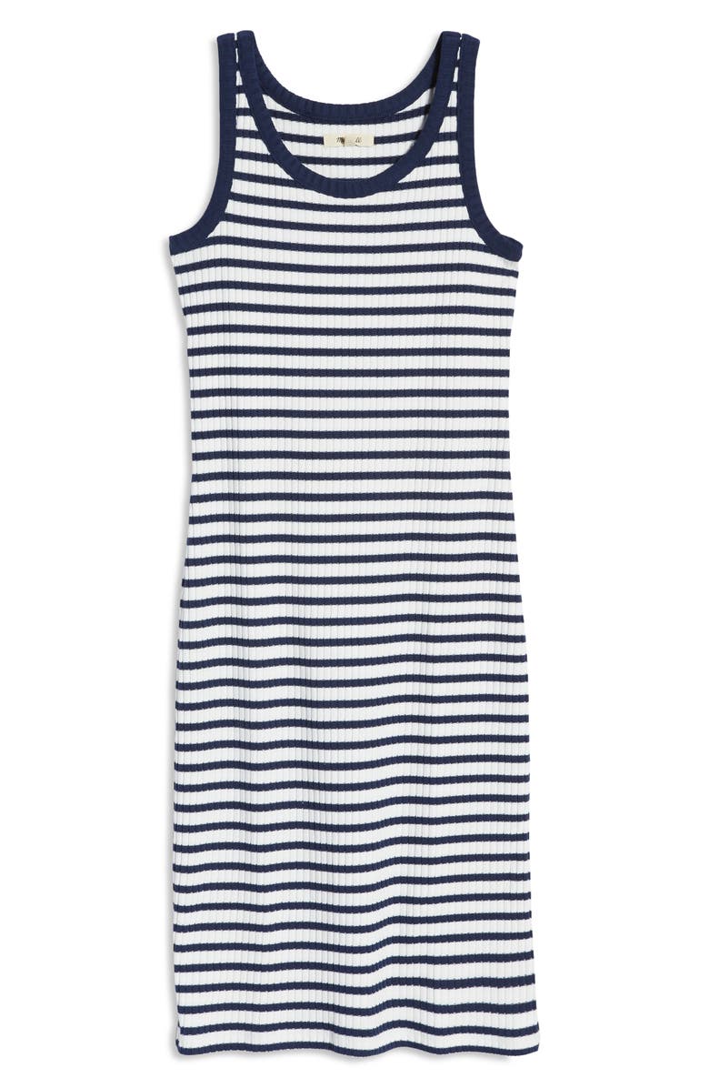 Madewell Stripe Ribbed Midi Tank Dress, Alternate, color, 