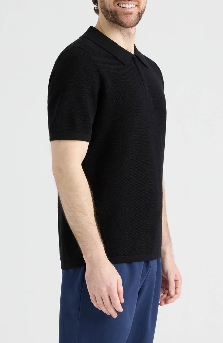 Hunter Saltwell Half Zip Polo Sweater, Alternate, color, Black