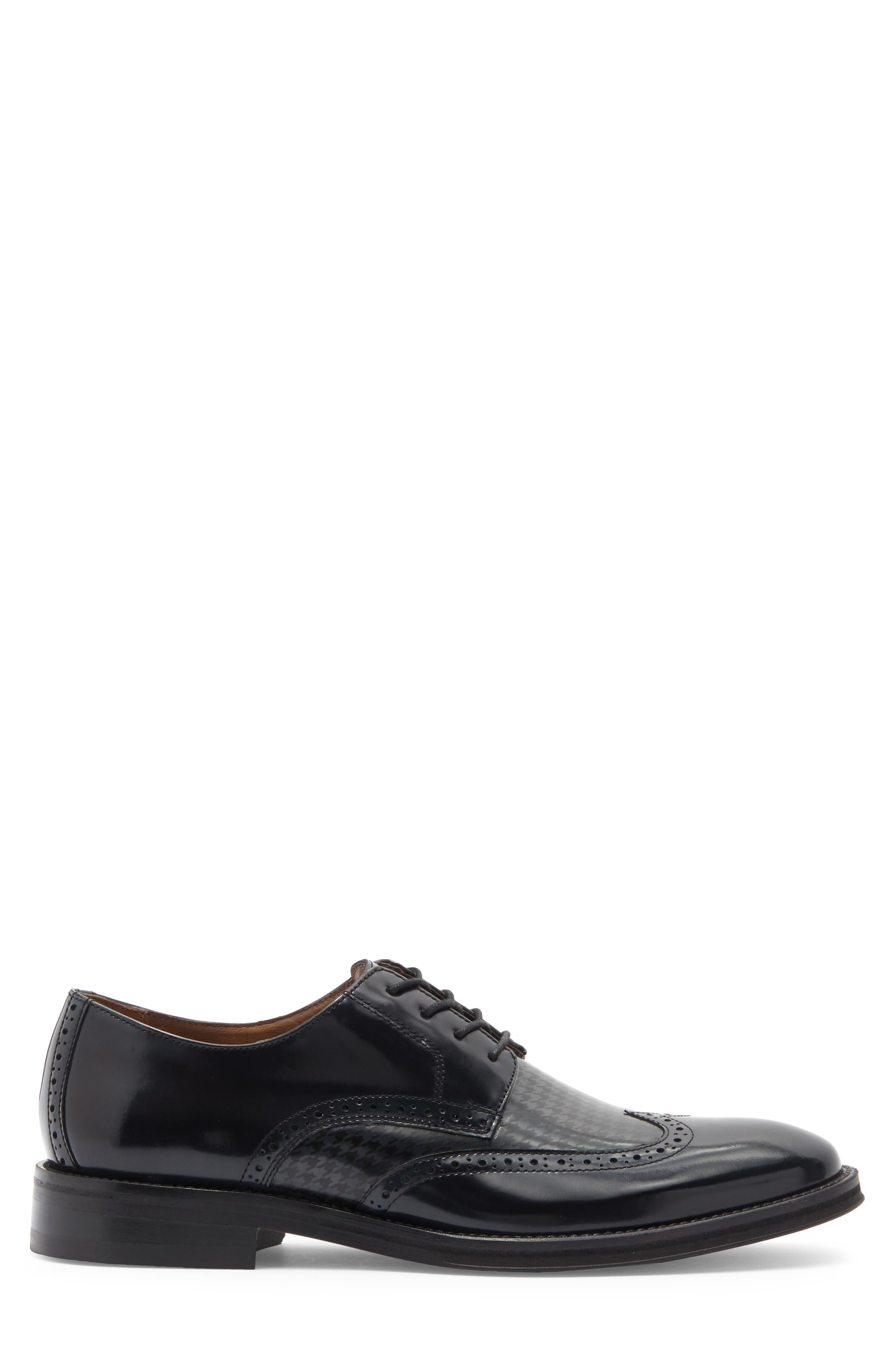 Johnston & Murphy Sutton Wing Tip Derby, Alternate, color, Black