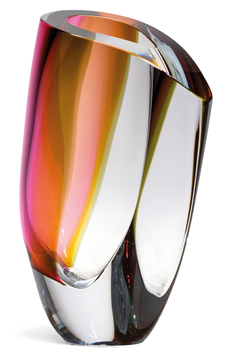 Kosta Boda Mirage Extralarge Vase, Main, color, Red/Orange Multi