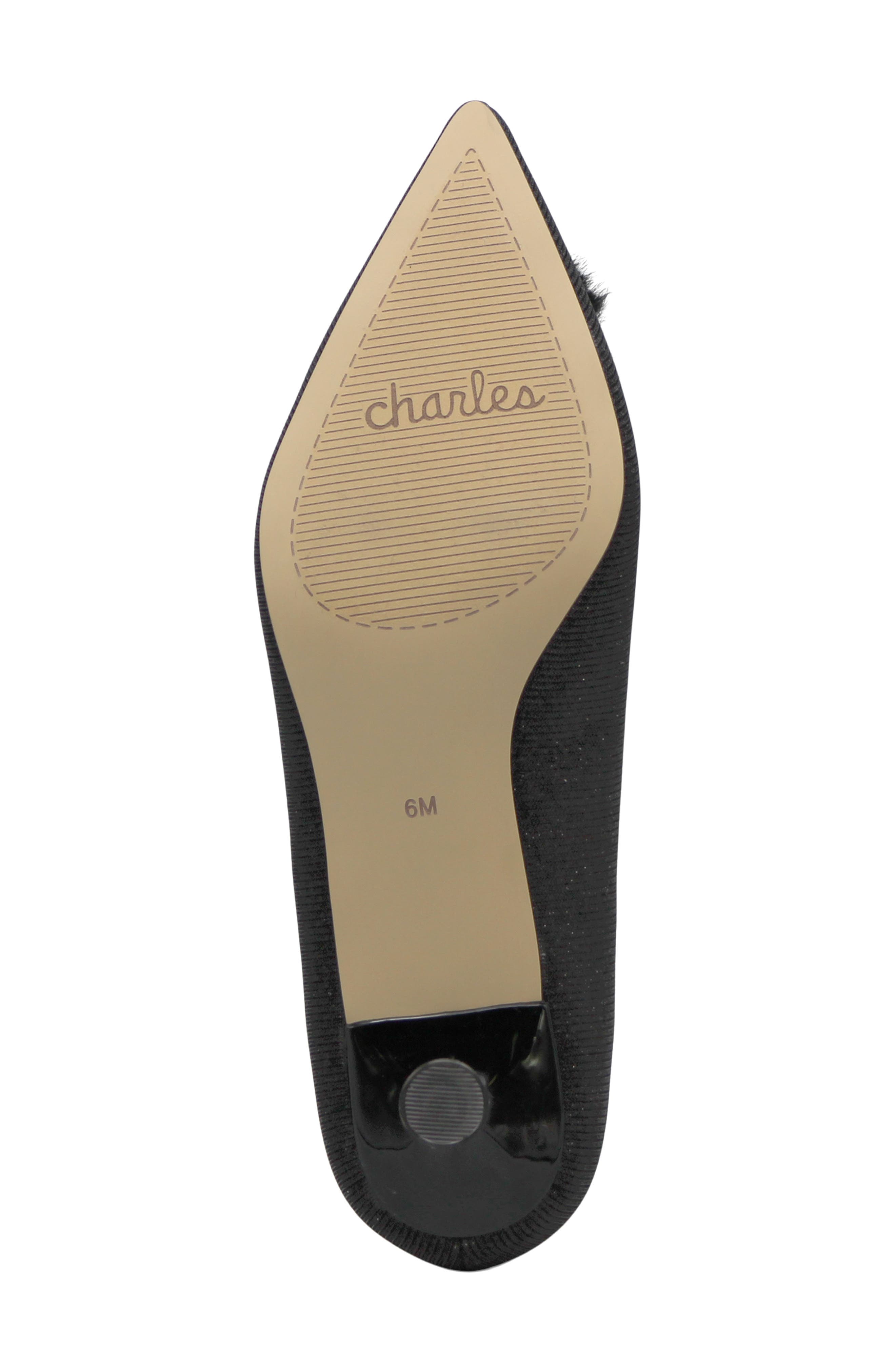 Charles by Charles David Amon Pointed Toe Kitten Heel Pump, Alternate, color, Black-Sparkle