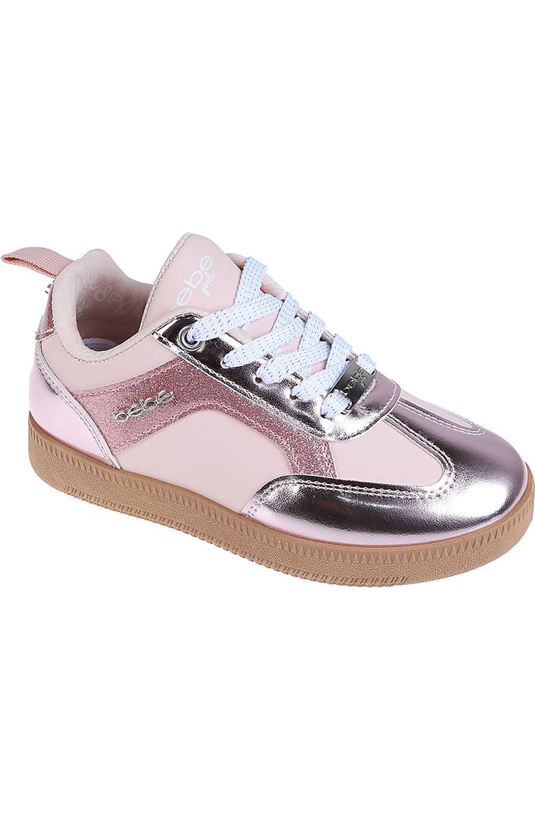 bebe Kids' Glitter Metallic Sneaker, Main, color,