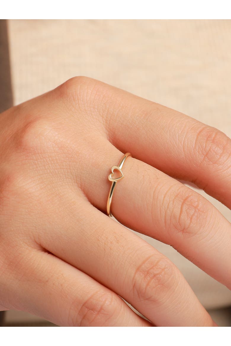 Open Heart Ring in 14K Gold, Alternate, color, Yellow Gold