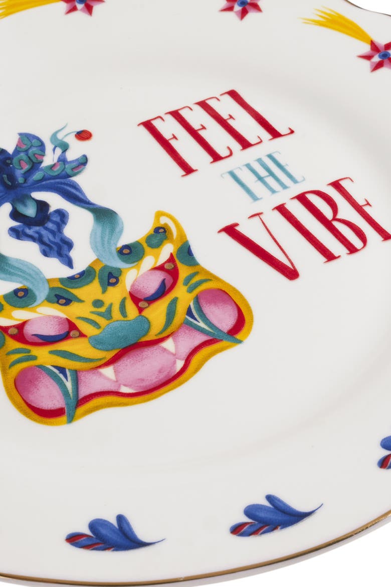 Luohu Porcelain Dessert Plate Vibe 8" Set of 3, Alternate, color, White