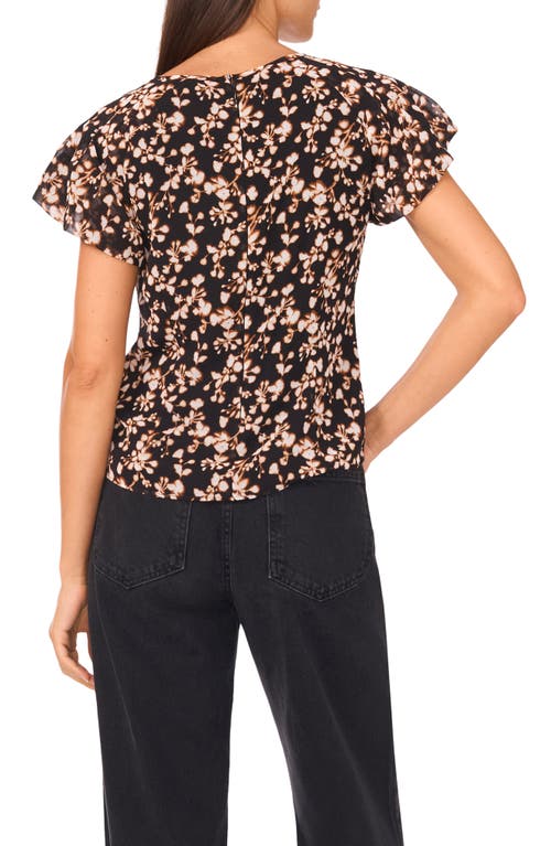 Parker Pucker Sleeve Top In Black