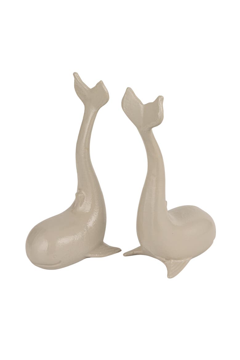 Whale-Shaped Cast Iron Bookends, Grey Finish, Main, color, Grey