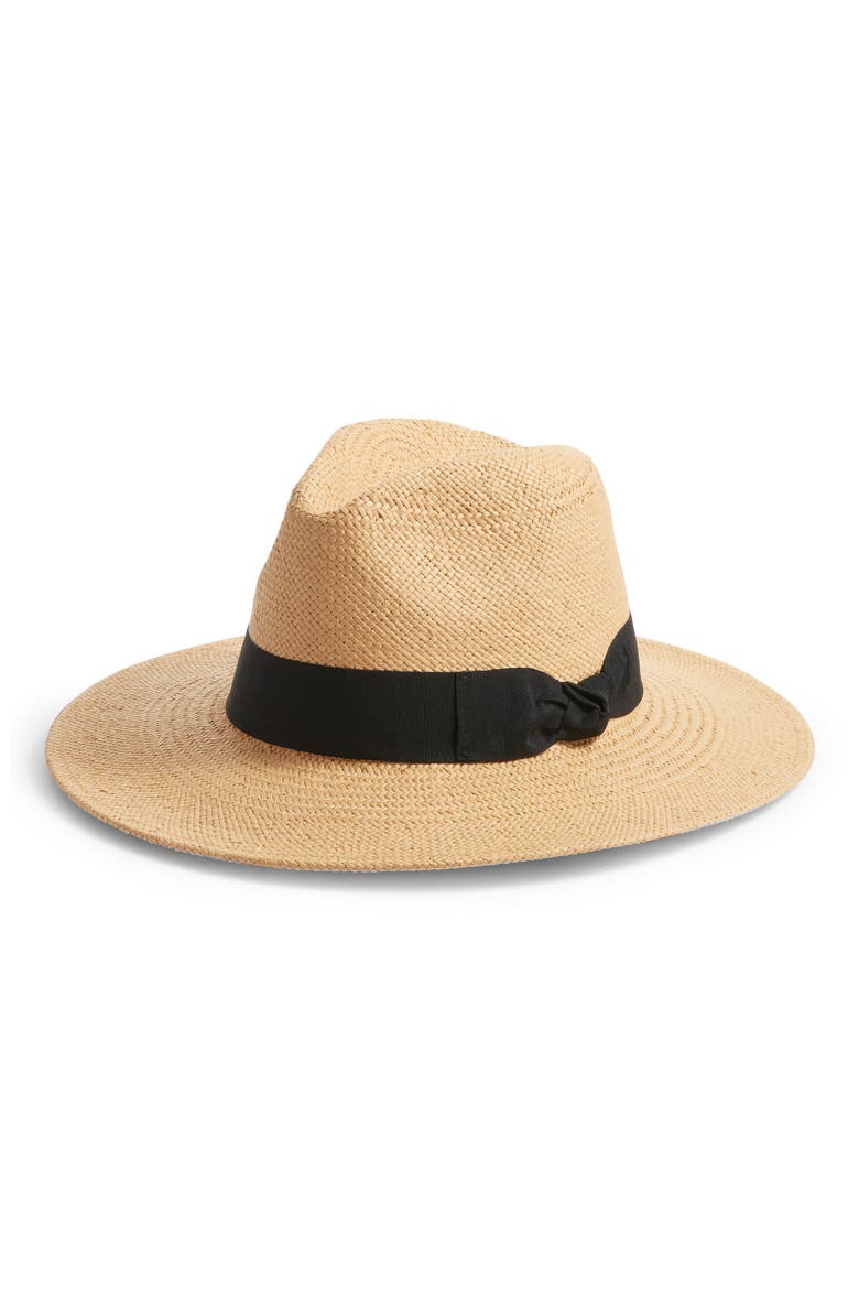 Paper Straw Panama Hat, Main, color, TAN COMBO