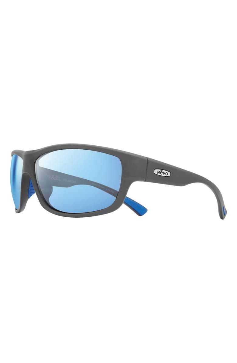 Revo Caper Polarized Rectangular Sunglasses, Alternate, color, Matte Light Grey