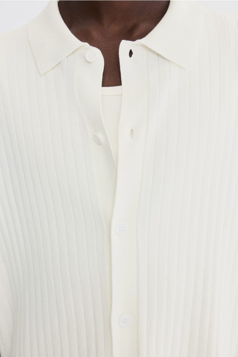 Regular Fit Rib-knit Shirt, Alternate, color, Cream