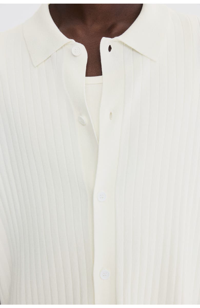 H&M Regular Fit Rib-knit Shirt, Alternate, color, Cream